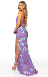 4 of 4 Rachel Allan 70211 Dress Lilac-Multi