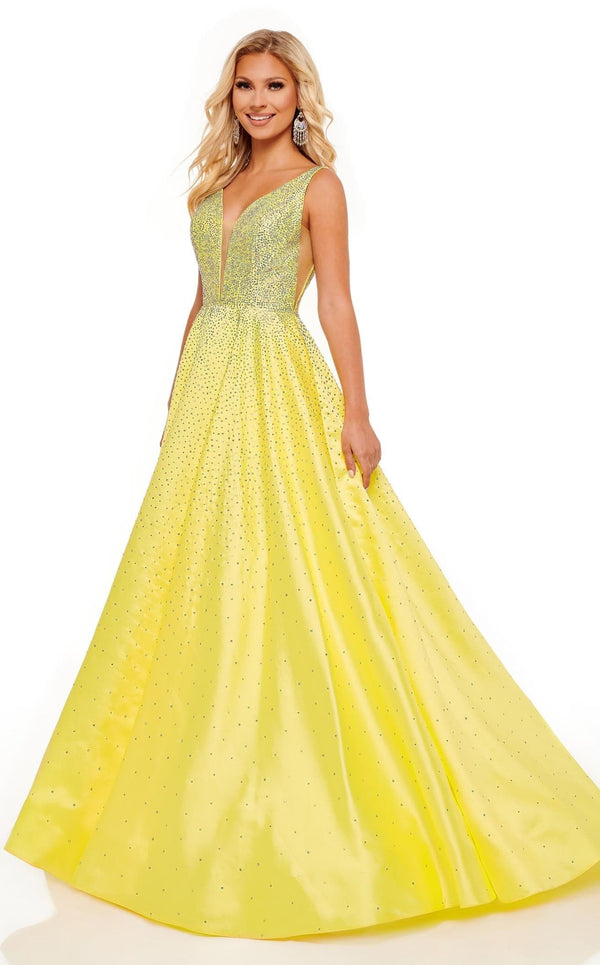 Rachel Allan 70212 Dress Yellow