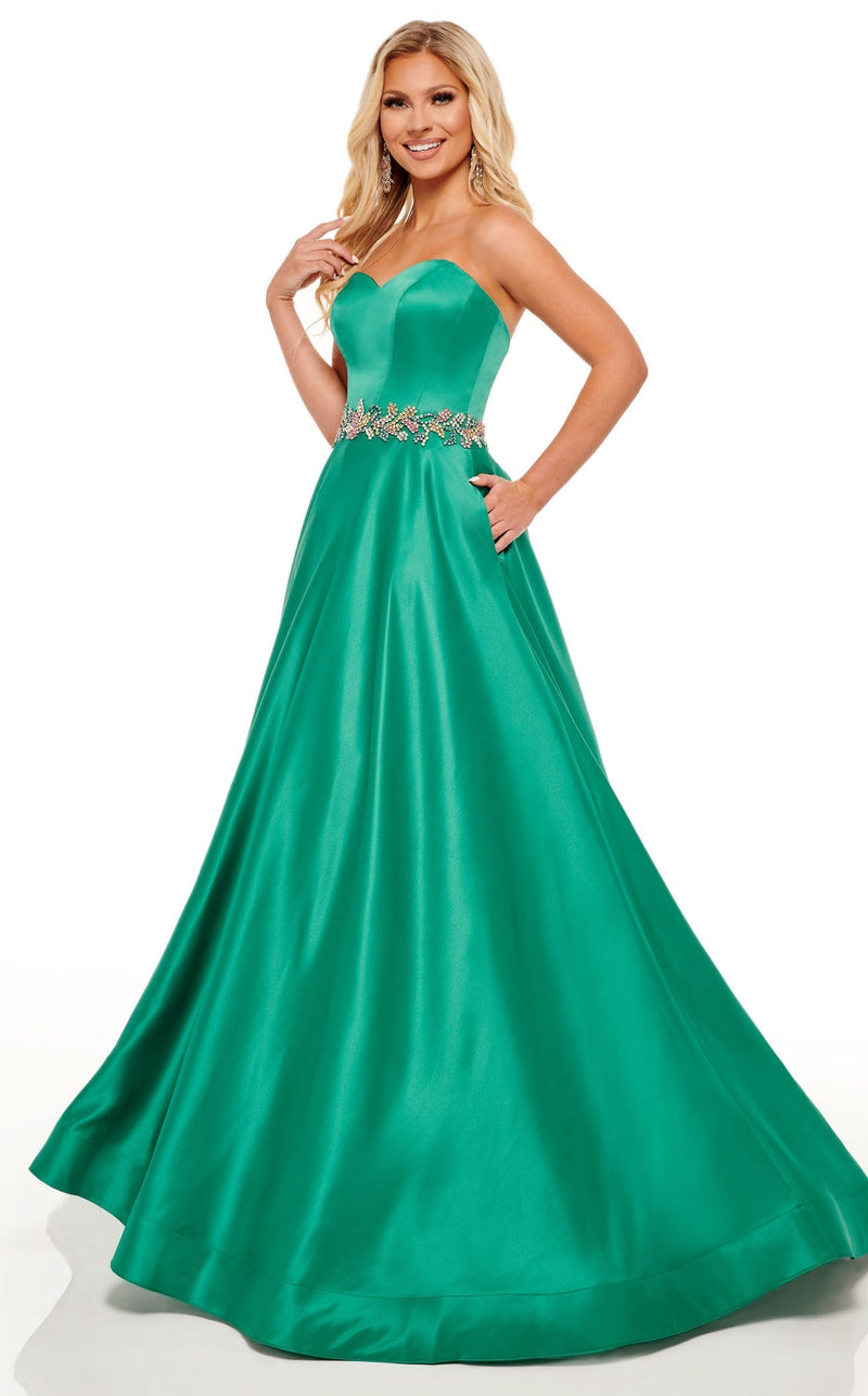 Rachel Allan 70233 Dress Emerald-Multi