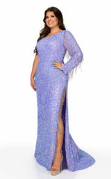 1 of 2 Rachel Allan 70236W Dress Lilac