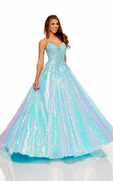 3 of 6 Rachel Allan 70243 Dress Powder-Blue