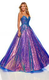 2 of 6 Rachel Allan 70243 Dress Royal-Iridescent