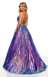 5 of 6 Rachel Allan 70243 Dress Royal-Iridescent