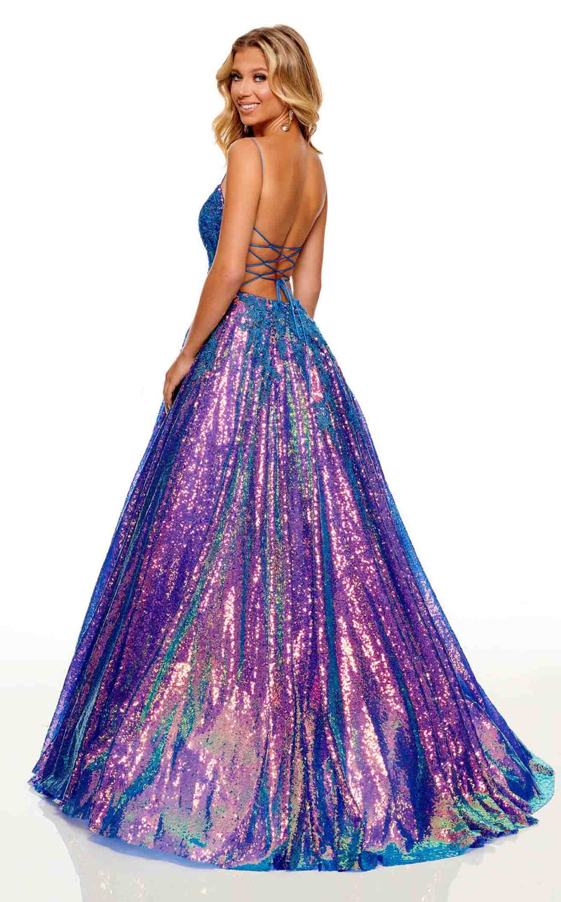 Rachel Allan 70243 Dress Royal-Iridescent