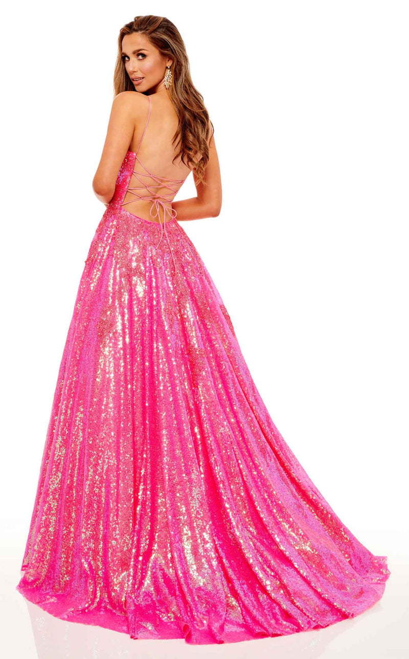 Rachel Allan 70243 Dress Hot-Pink