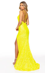 5 of 6 Rachel Allan 70245 Dress Neon-Yellow