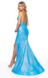 6 of 6 Rachel Allan 70245 Dress Neon-Ocean-Blue