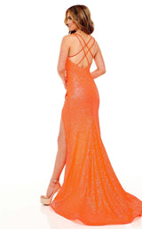 4 of 6 Rachel Allan 70245 Dress Neon-Tangerine