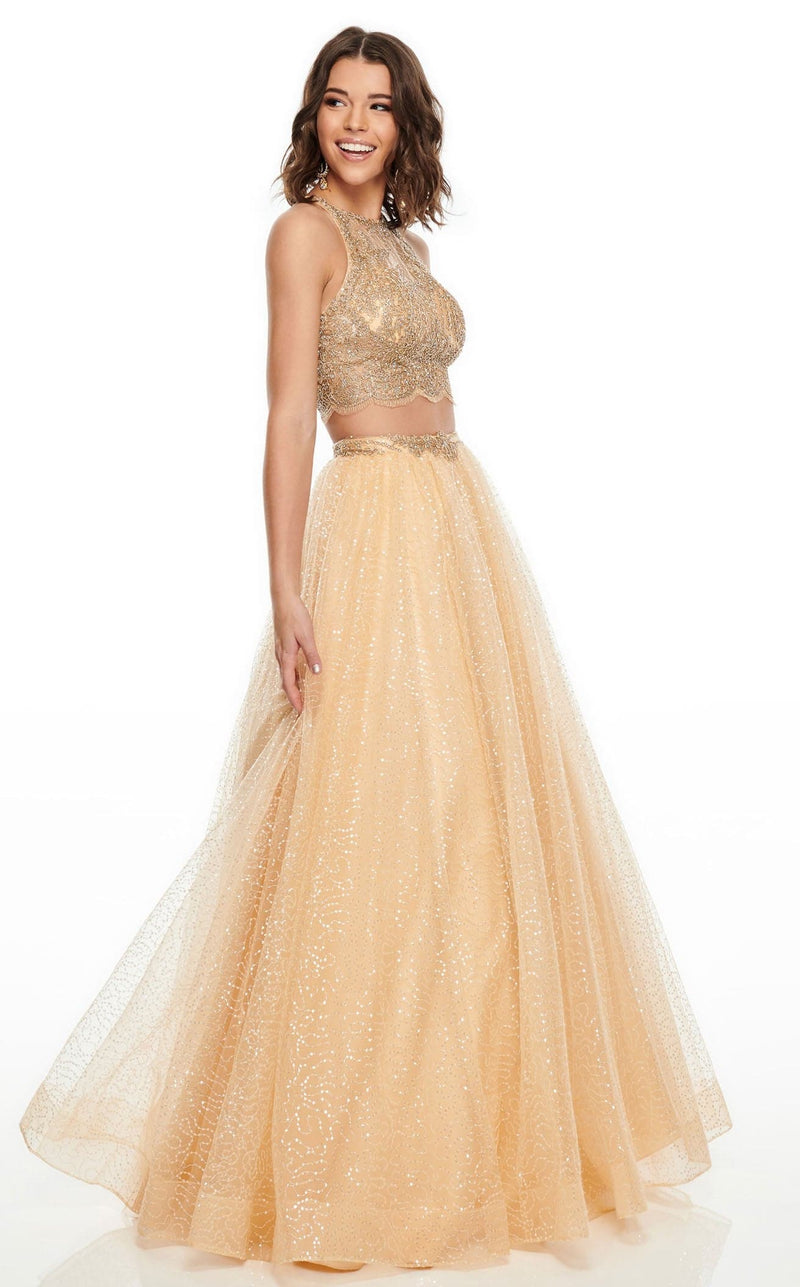 Rachel Allan 7025 Dress Gold