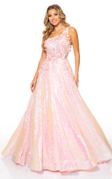 2 of 4 Rachel Allan 70267 Dress Pink-Iridescent