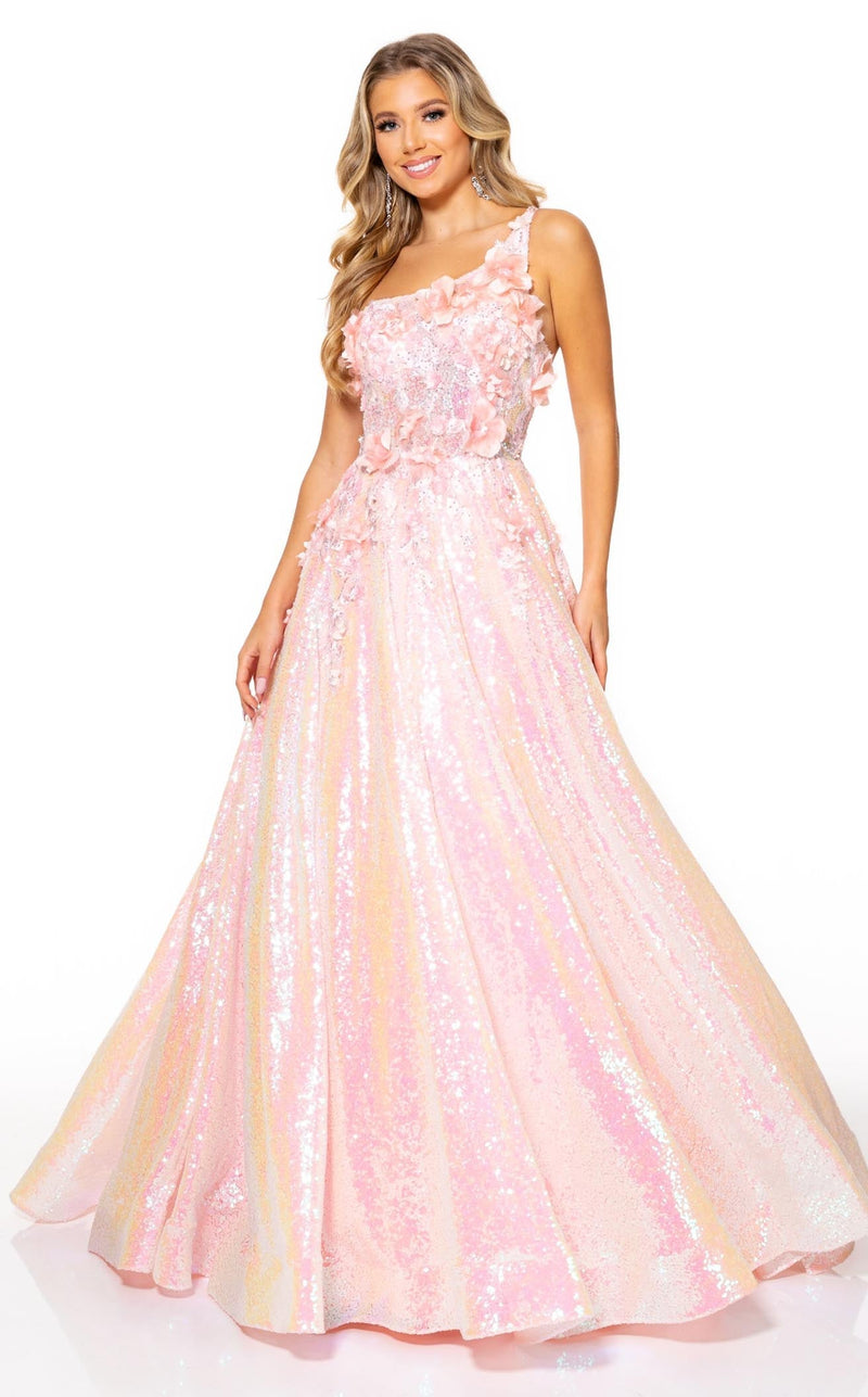 Rachel Allan 70267 Dress Pink-Iridescent