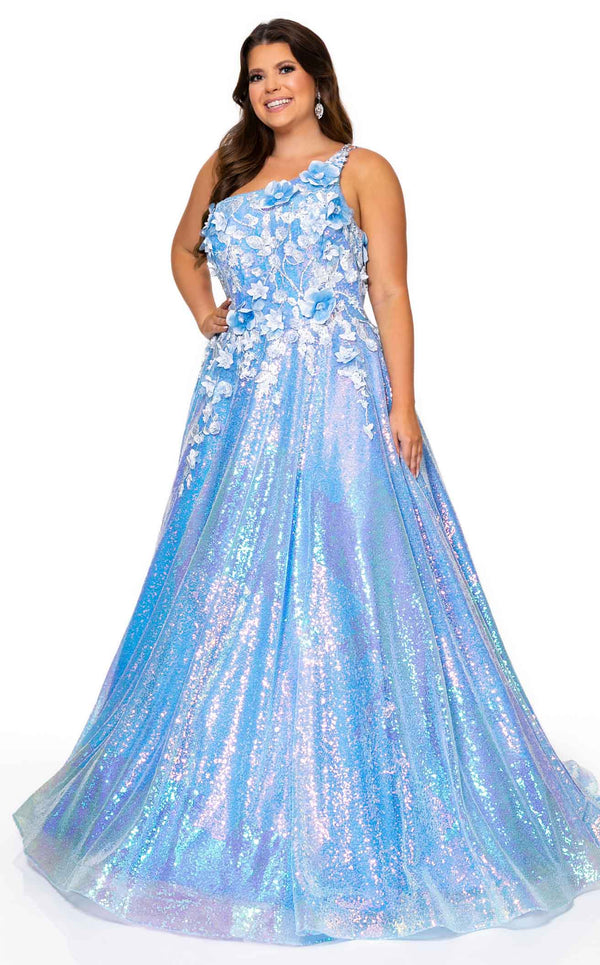 Rachel Allan 70267W Dress Periwinkle