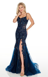 1 of 8 Rachel Allan 7027 Dress Navy