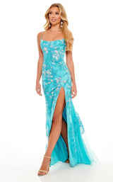 2 of 8 Rachel Allan 70270 Dress Turquoise