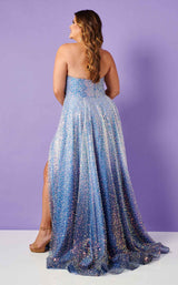 5 of 6 Rachel Allan 70292W Periwinkle Ombre