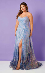 2 of 6 Rachel Allan 70292W Periwinkle Ombre