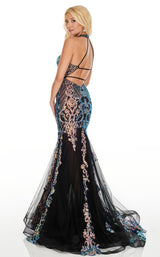 4 of 12 Rachel Allan 7035 Dress Black-Iridescent