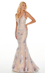 1 of 8 Rachel Allan 7036 Dress Lilac-Nude