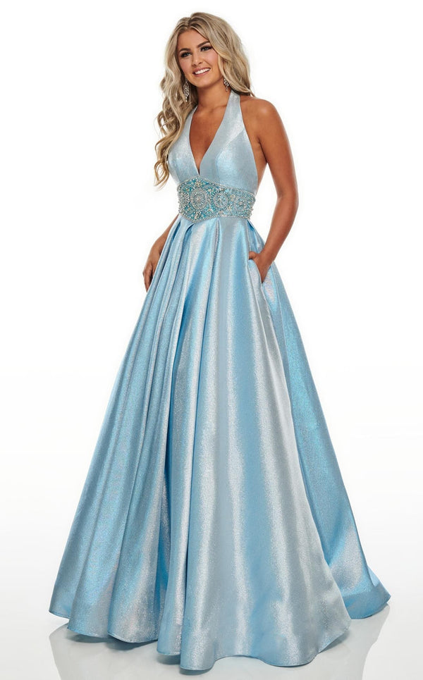 Rachel Allan 7037 Dress Light-Blue