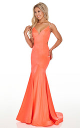 2 of 16 Rachel Allan 7042 Dress Hot-Coral