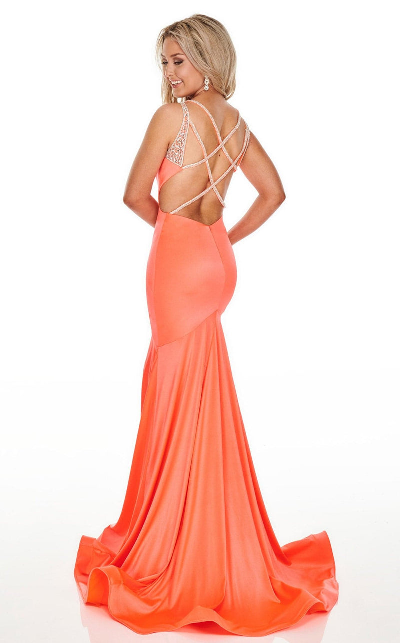 Rachel Allan 7042 Dress Hot-Coral