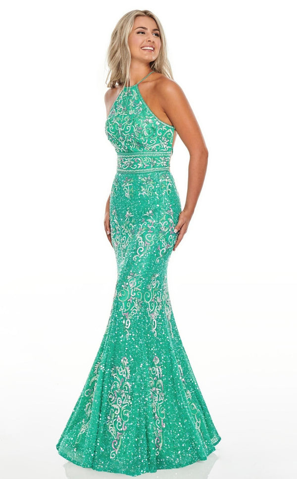 Rachel Allan 7043 Dress Jade