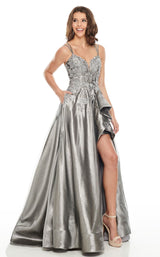 1 of 12 Rachel Allan 7051 Dress Gunmetal