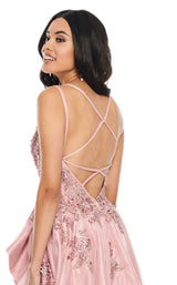 11 of 12 Rachel Allan 7051 Dress Petal-Pink