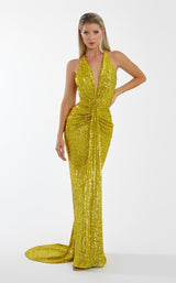 Nicole Bakti 7054 Dress Chartreuse