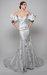 4 of 10 Alyce 7055 Dress Ivory-Silver