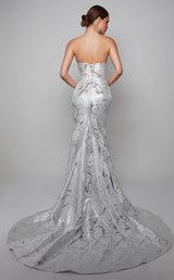 10 of 10 Alyce 7055 Dress Ivory-Silver