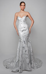 1 of 10 Alyce 7055 Dress Ivory-Silver