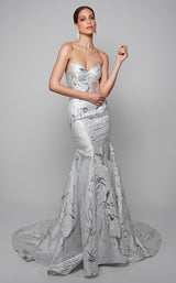 7 of 10 Alyce 7055 Dress Ivory-Silver