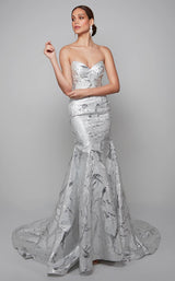 8 of 10 Alyce 7055 Dress Ivory-Silver