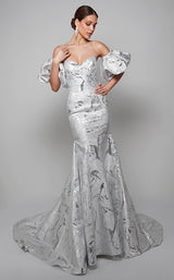 5 of 10 Alyce 7055 Dress Ivory-Silver