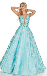 1 of 12 Rachel Allan 7058 Dress Aqua