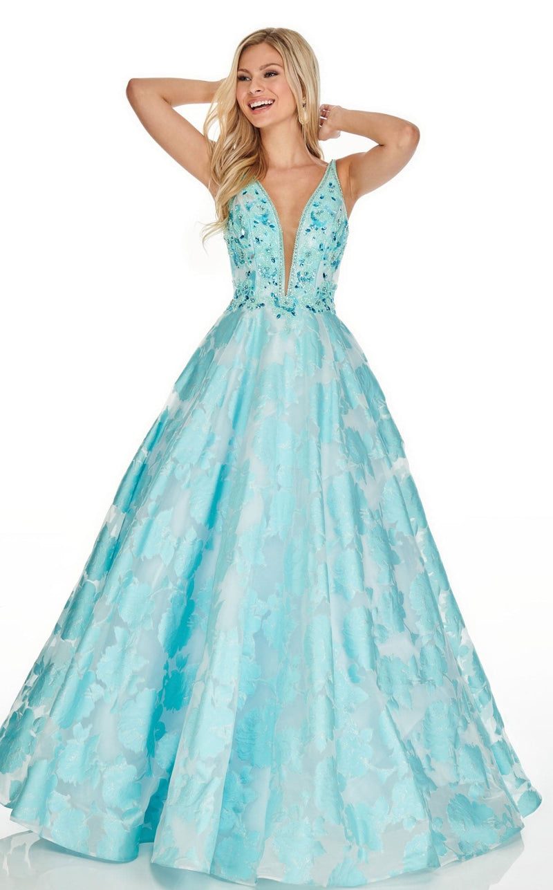 Rachel Allan 7058 Dress Aqua