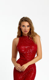 5 of 7 Nicole Bakti 7062 Dress Red