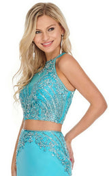 7 of 12 Rachel Allan 7064 Dress Aqua