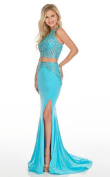 1 of 12 Rachel Allan 7064 Dress Aqua