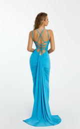 2 of 5 Nicole Bakti 7065 Dress Turquoise
