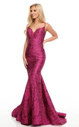 1 of 12 Rachel Allan 7068 Dress Fuchsia