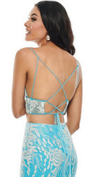 10 of 10 Rachel Allan 7072 Dress Turquoise