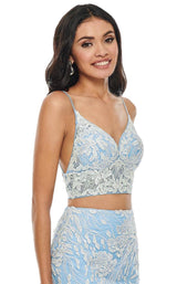7 of 10 Rachel Allan 7072 Dress Powder-Blue