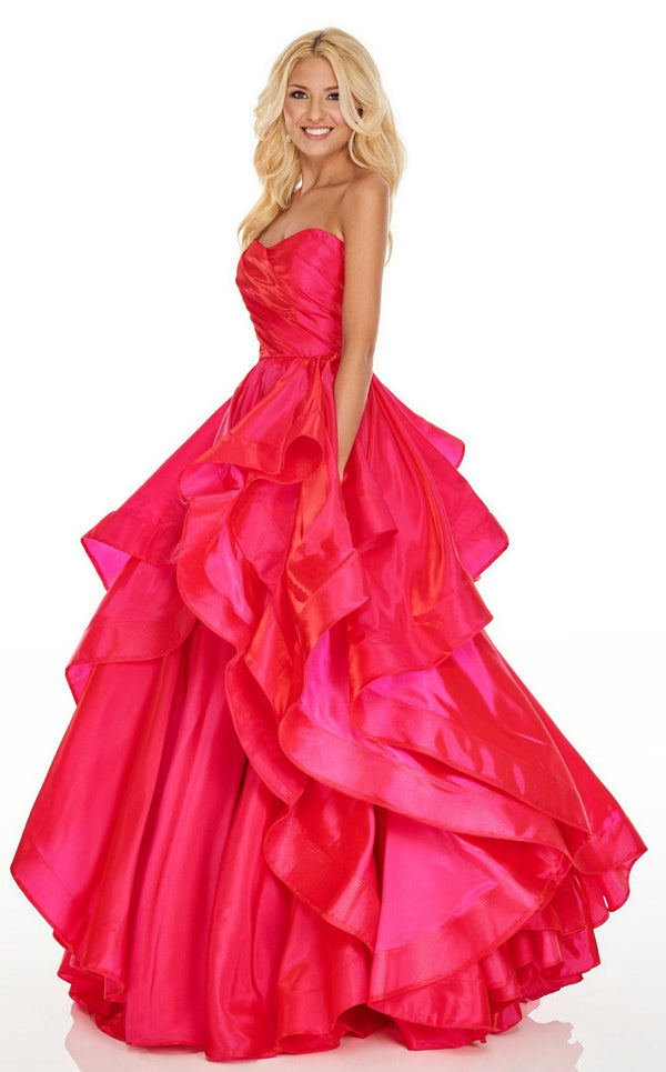 Rachel Allan 7074 Dress Magenta