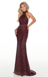 2 of 12 Rachel Allan 7077 Dress Black-Cherry