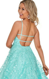 10 of 12 Rachel Allan 7078 Dress Aqua-Green