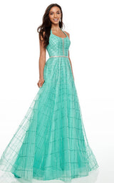 Rachel Allan 7082 Dress Aqua-Green