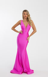 1 of 7 Nicole Bakti 7085 Dress Hot-Pink