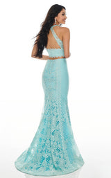 4 of 11 Rachel Allan 7088 Dress Aqua-Blue